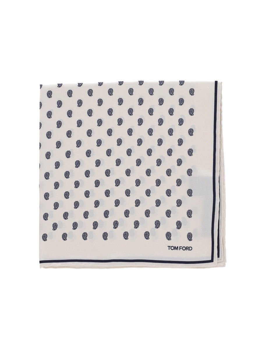 Tom Ford 100% mulberry silk scarf in white