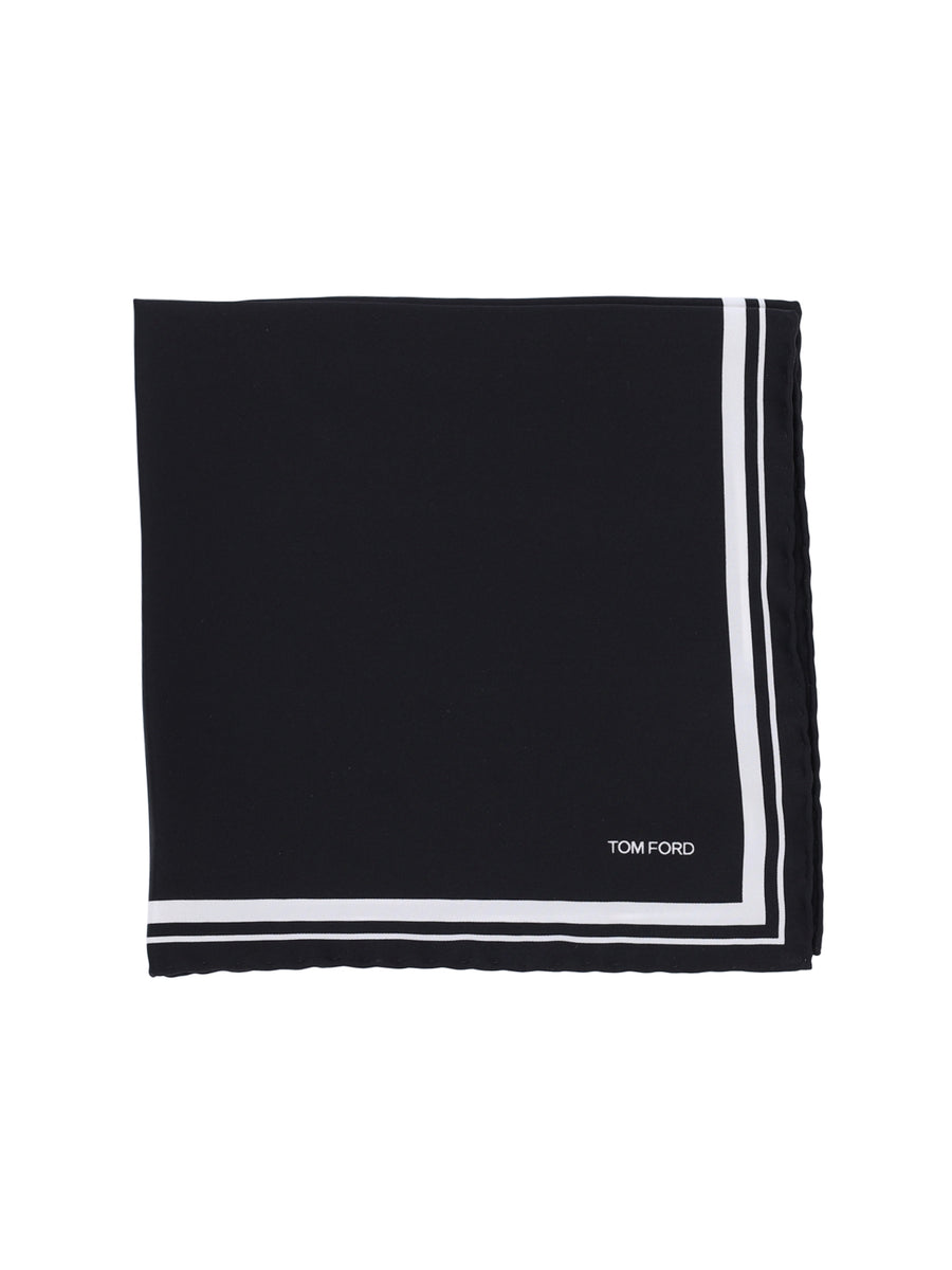 Tom Ford 100% mulberry silk scarf in black