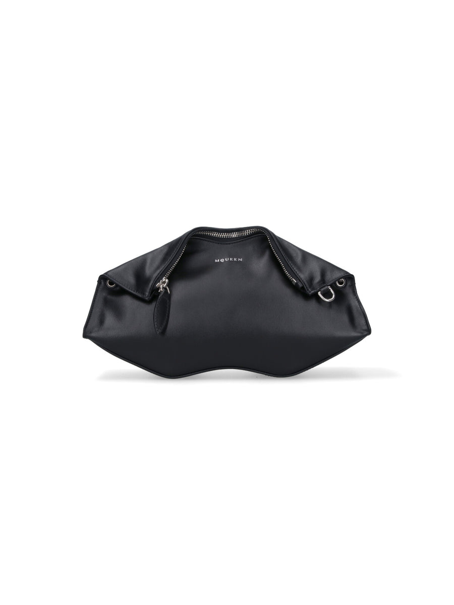 Alexander McQueen 100% calf leather clutch in black