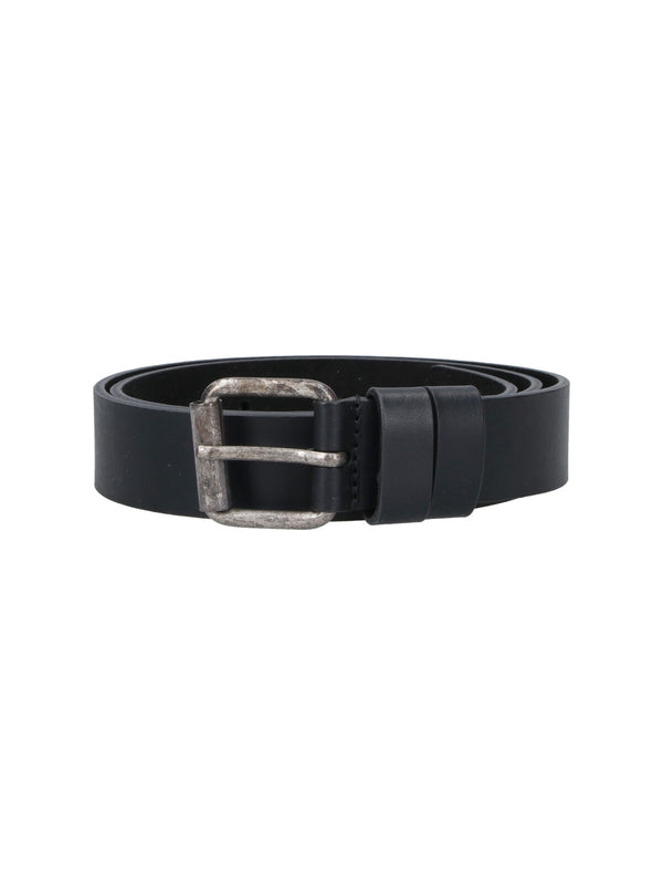 Aspesi 100% leather belt in black