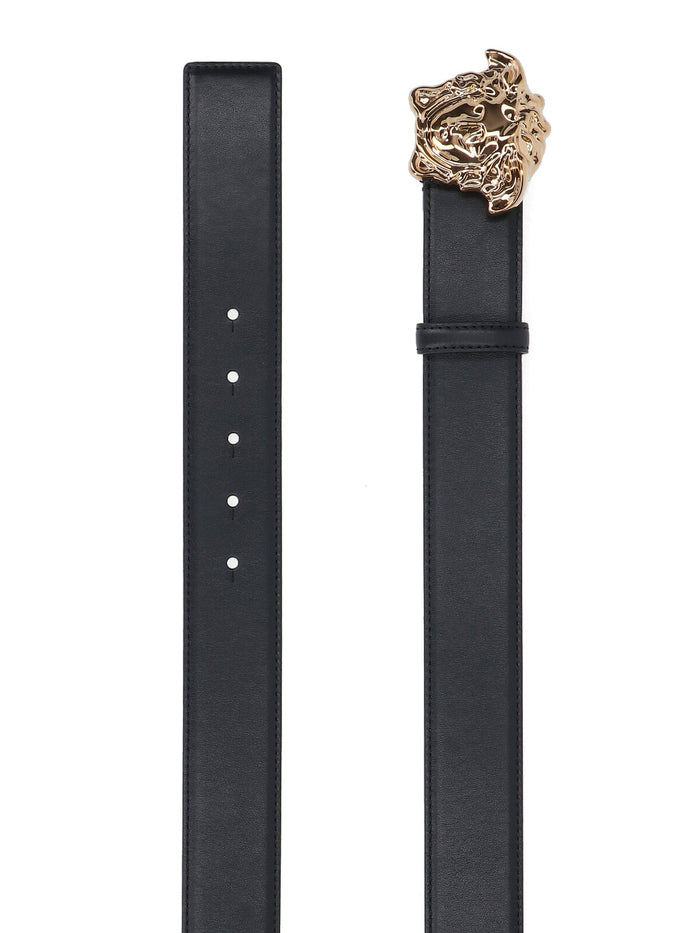Versace Belts Black Calf Leather