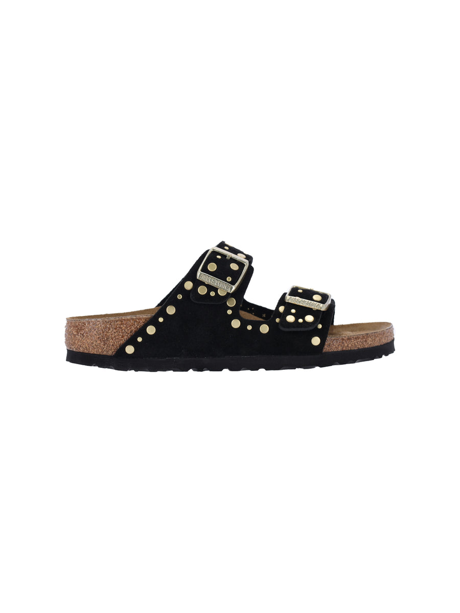 Birkenstock 100% leather slide sandal in black