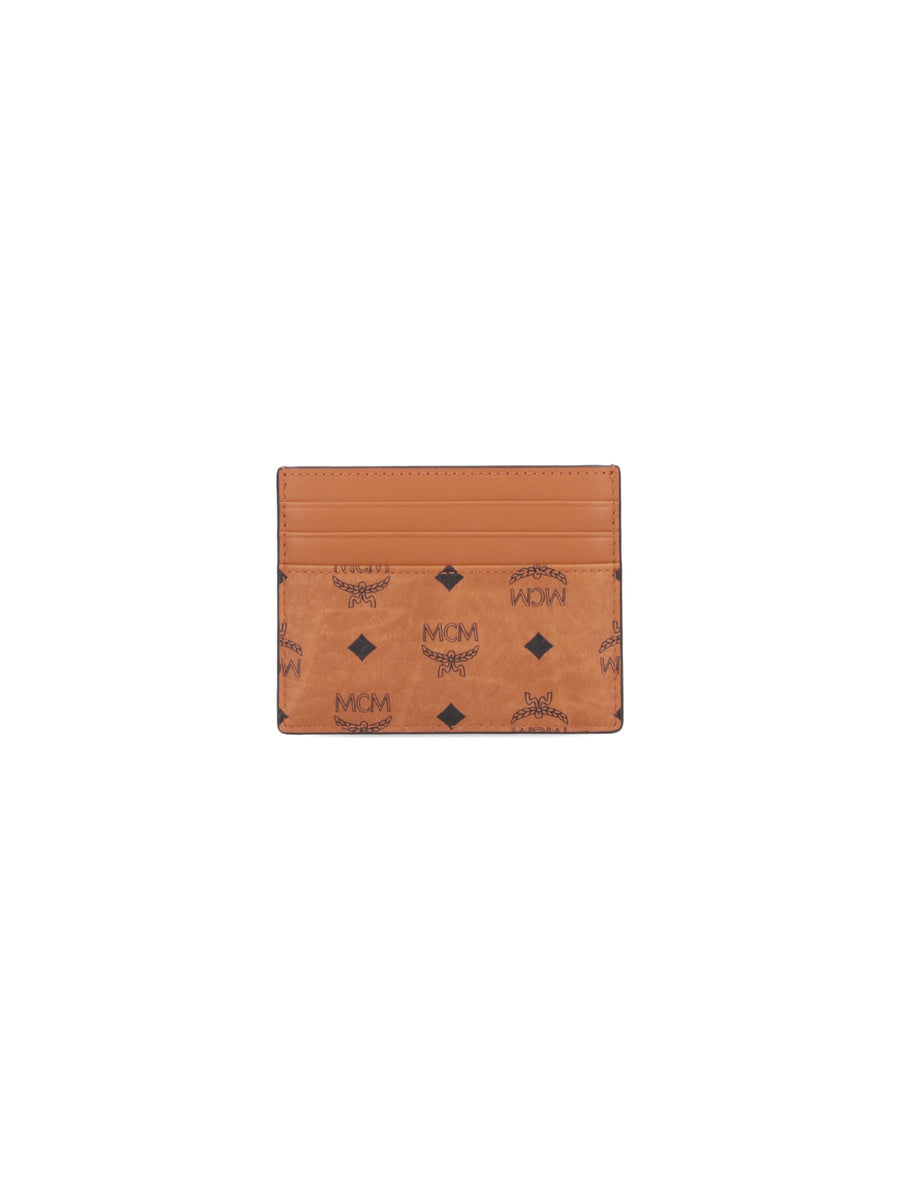 MCM 63% Polyurethane card case in brown