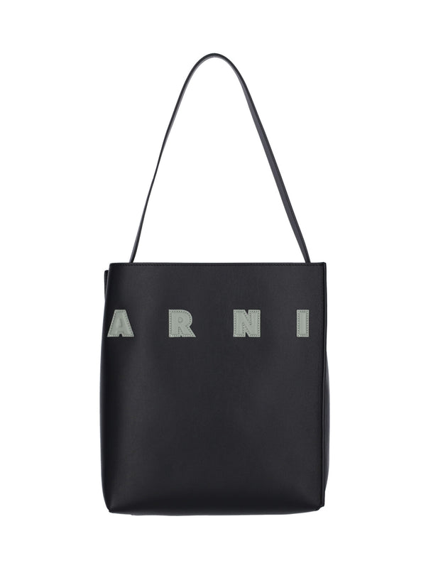 Marni 100% Calf Leather tote bag in black