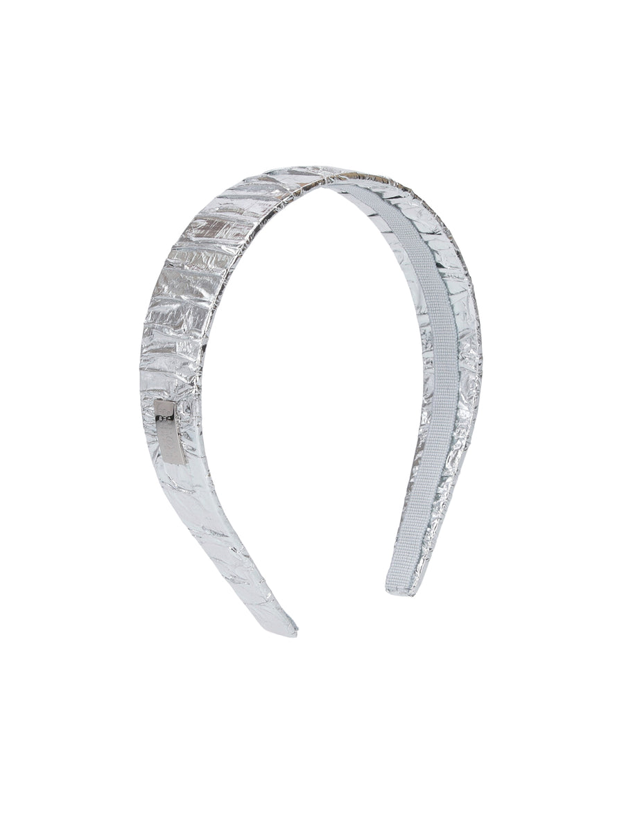 MM6 Maison Margiela 90% Polyester headband in silver