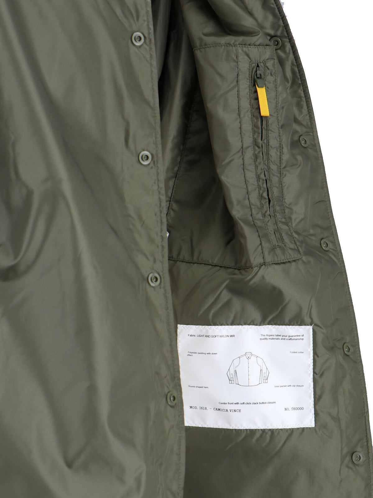 Aspesi Shirts Green Polyamide