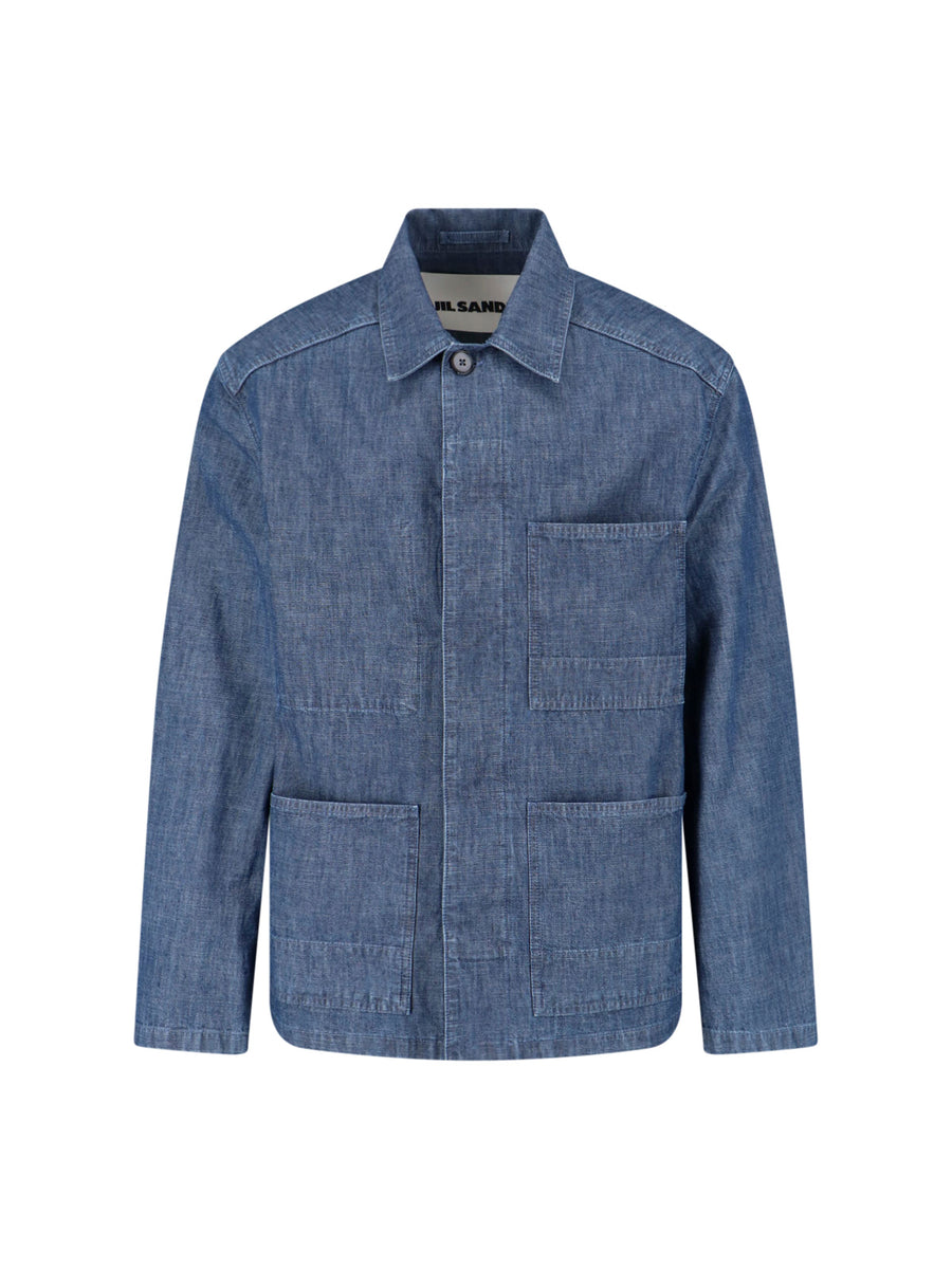 Jil Sander 100% Cotton jacket in blue