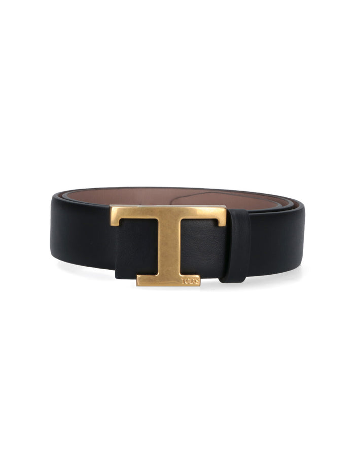 Tods Belts Black Calf Leather
