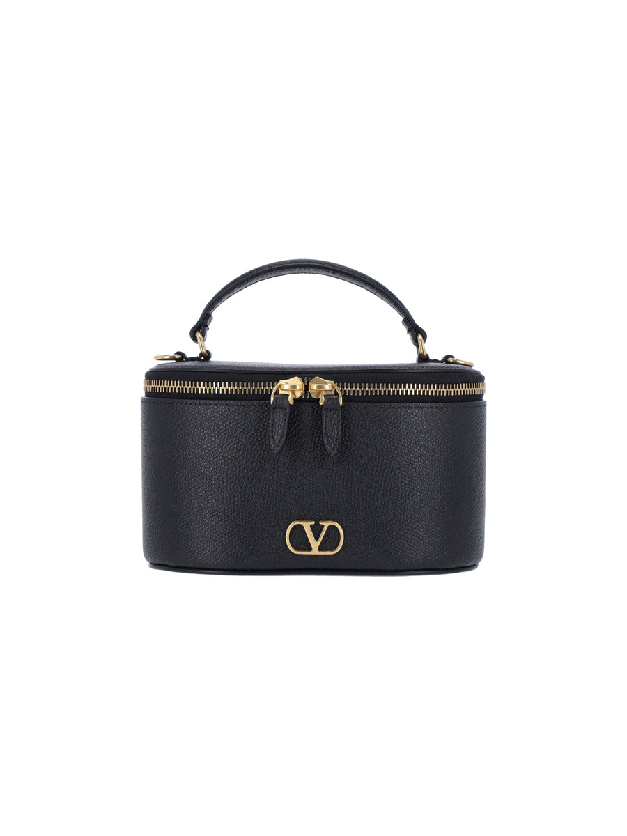 Valentino Garavani 100% leather vanity case in black