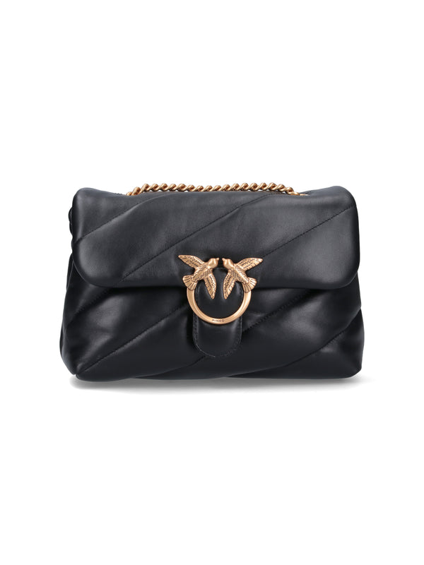 Pinko 100% leather shoulder bag in black