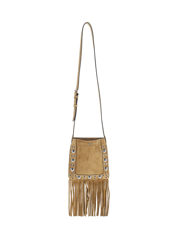 Valentino Garavani 100% leather crossbody bag in beige