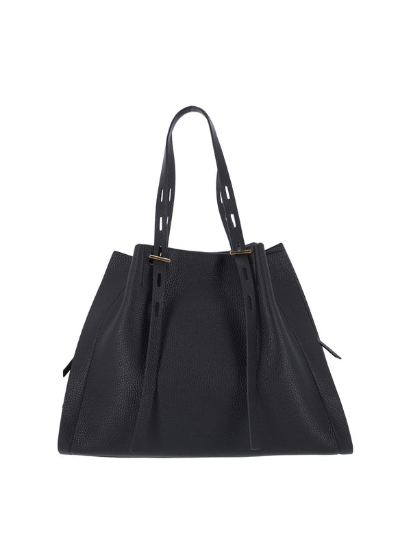 Minobossi 100% leather tote bag in black