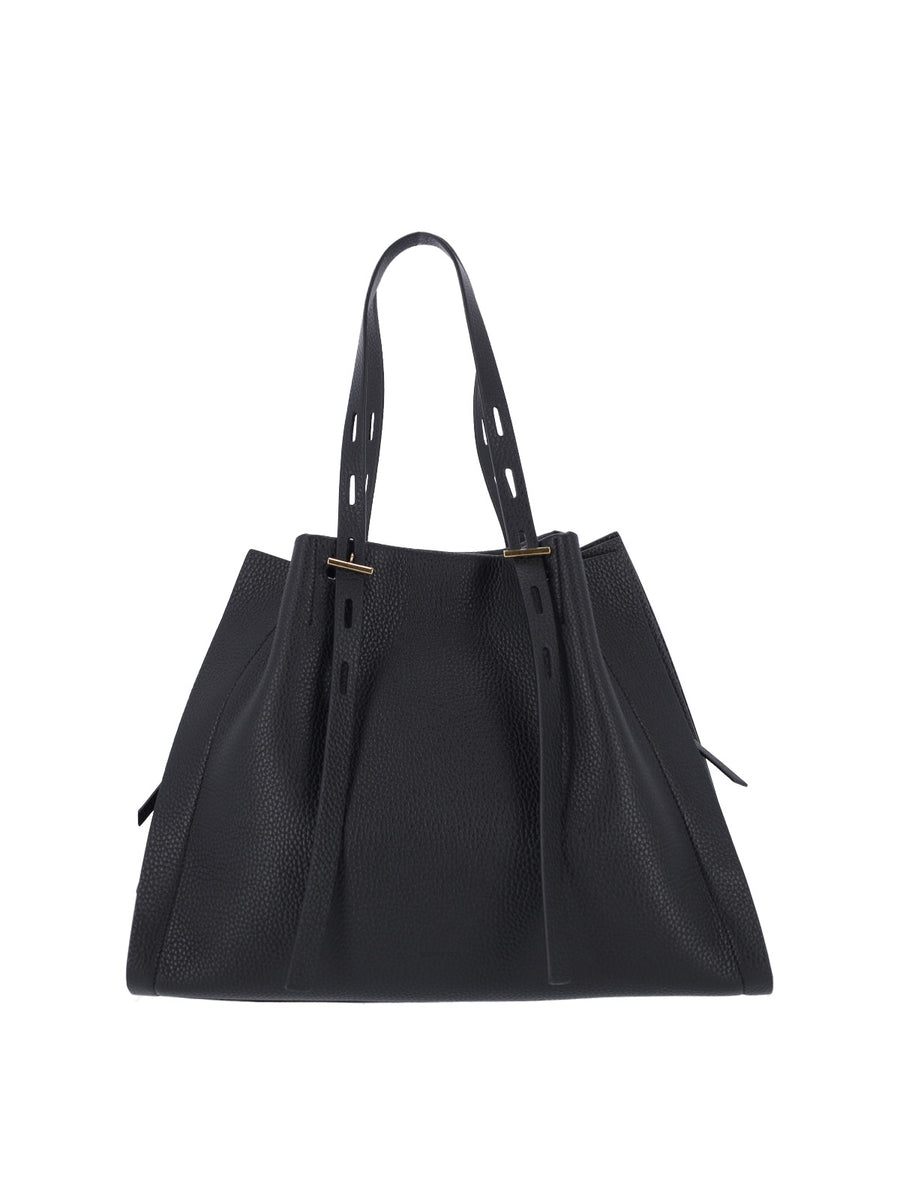 Minobossi 100% leather tote bag in black