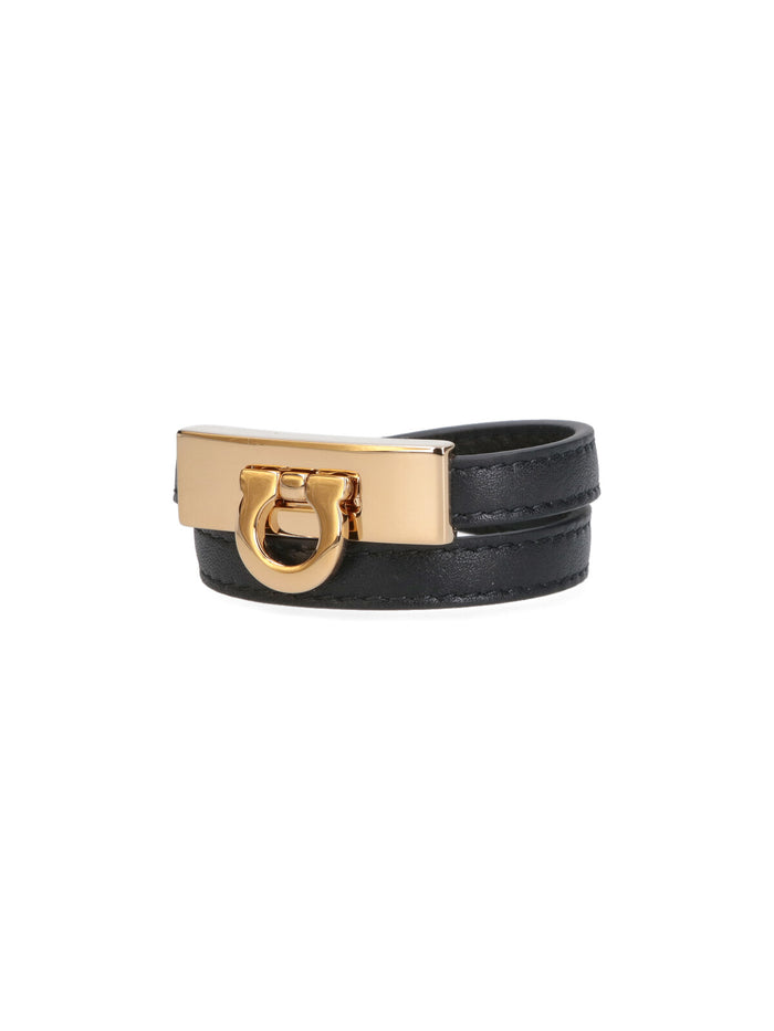 Ferragamo Bijoux Black Calf Leather