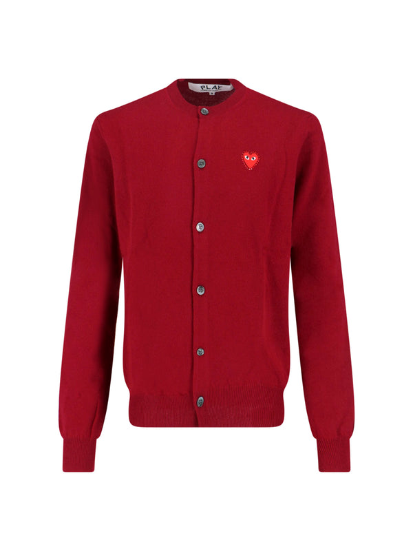 Comme Des Garcons Play 100% wool cardigan in red