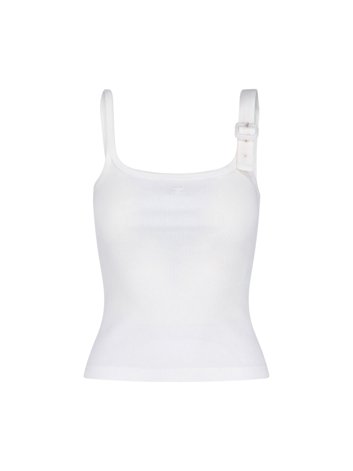 Courrèges Top White Cotton. Elastane
