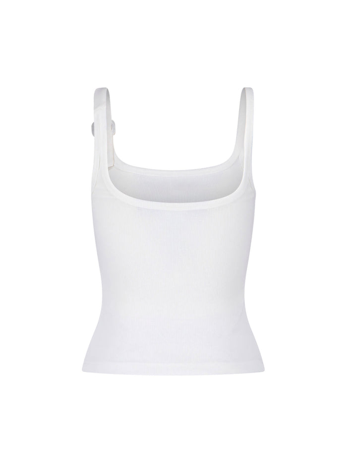 Courrèges Top White Cotton. Elastane