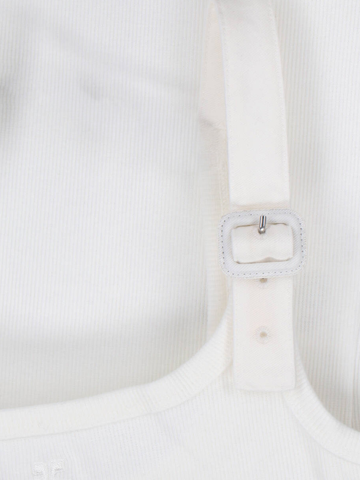 Courrèges Top White Cotton. Elastane