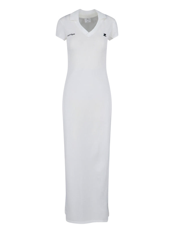 CourrèGes 100% polyester dress in white
