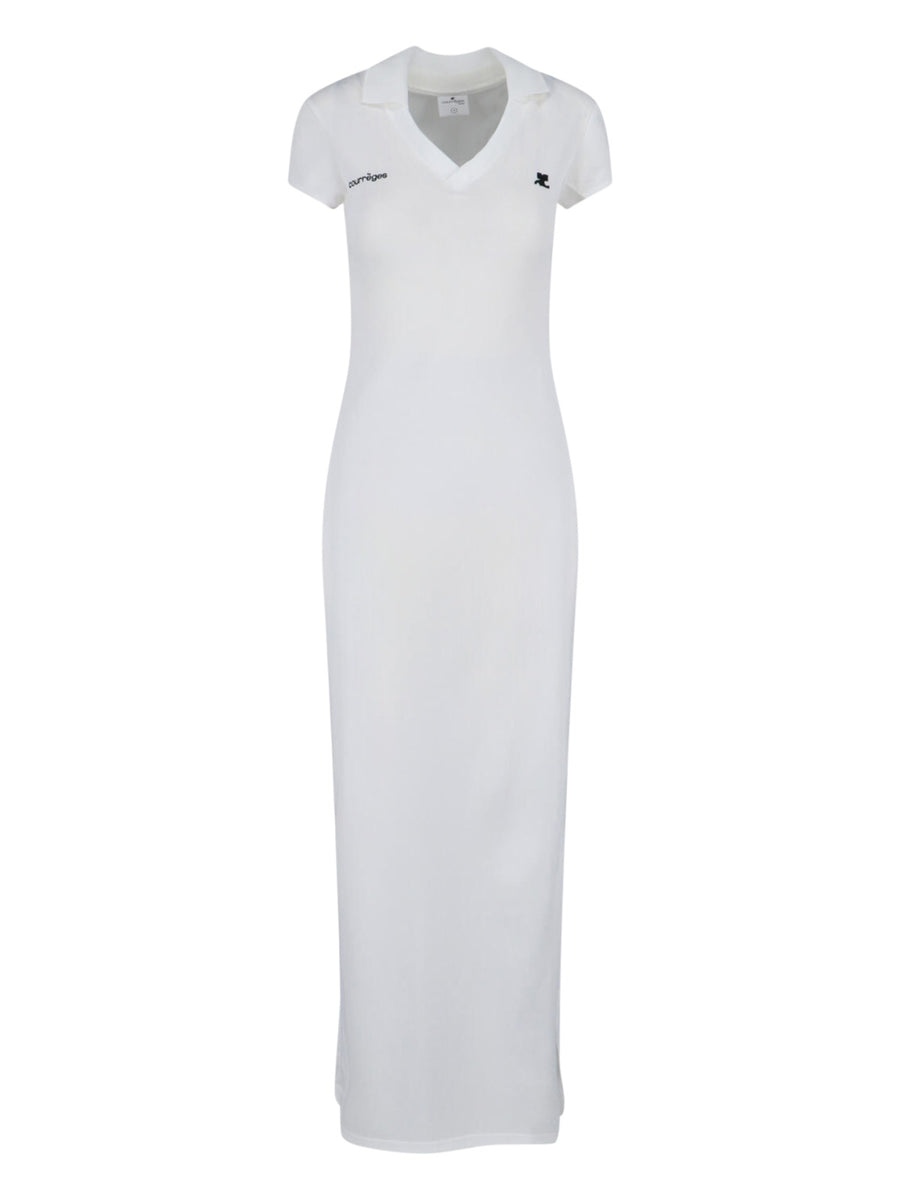 CourrèGes 100% polyester dress in white