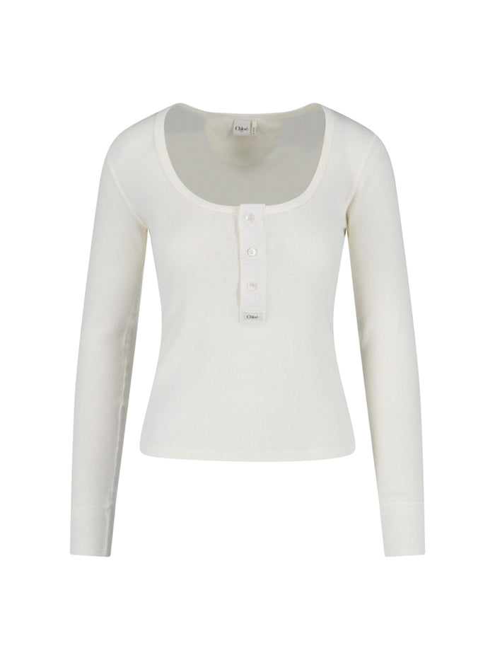 Chloè Sweaters White Cotton