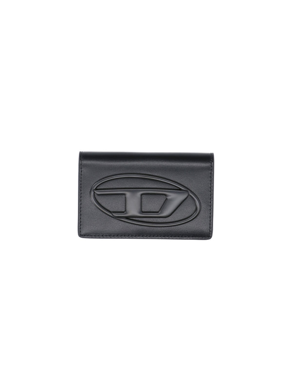 Diesel 100% leather card case in black