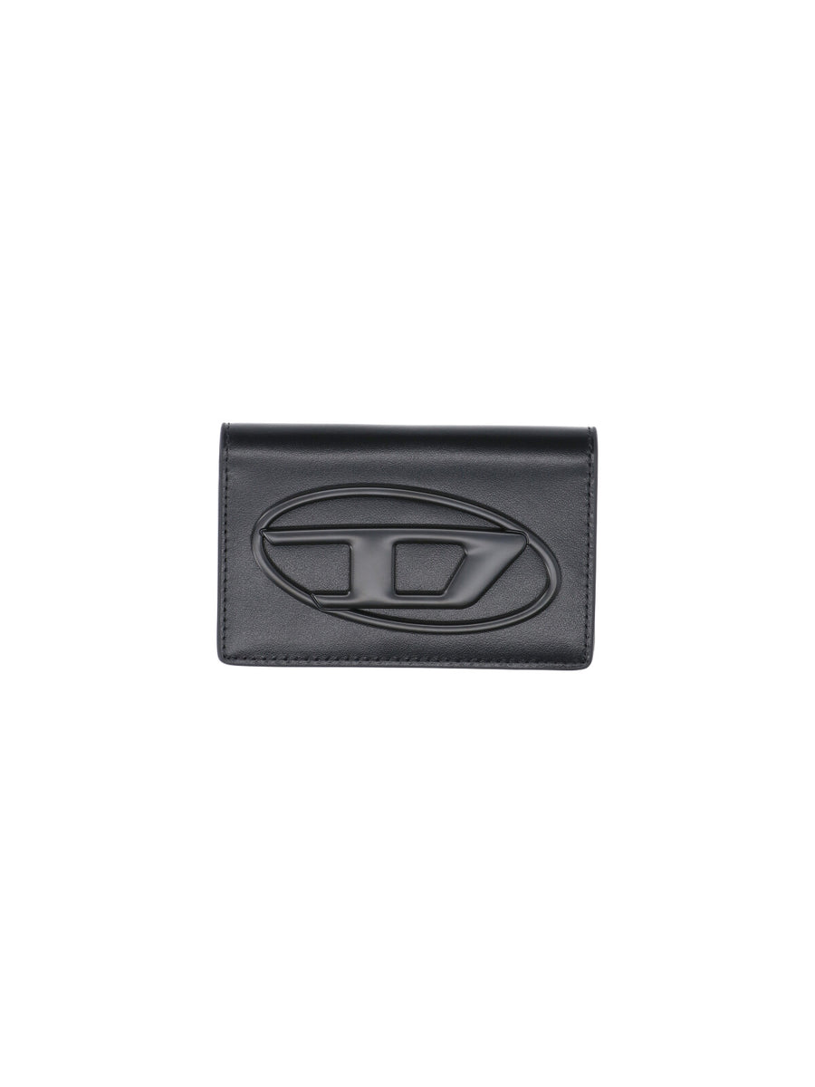 Diesel 100% leather card case in black