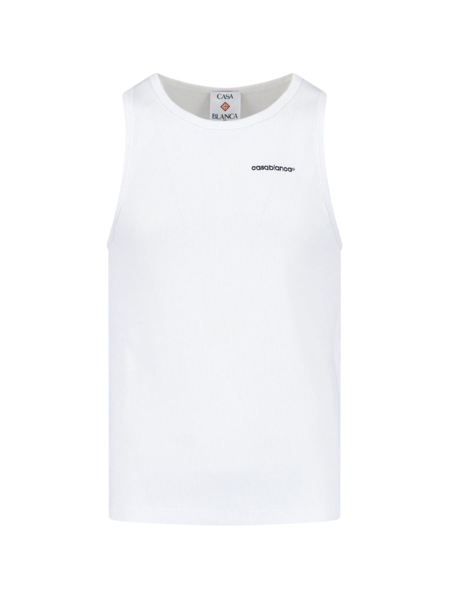Casablanca 98% Cotton tank top in white