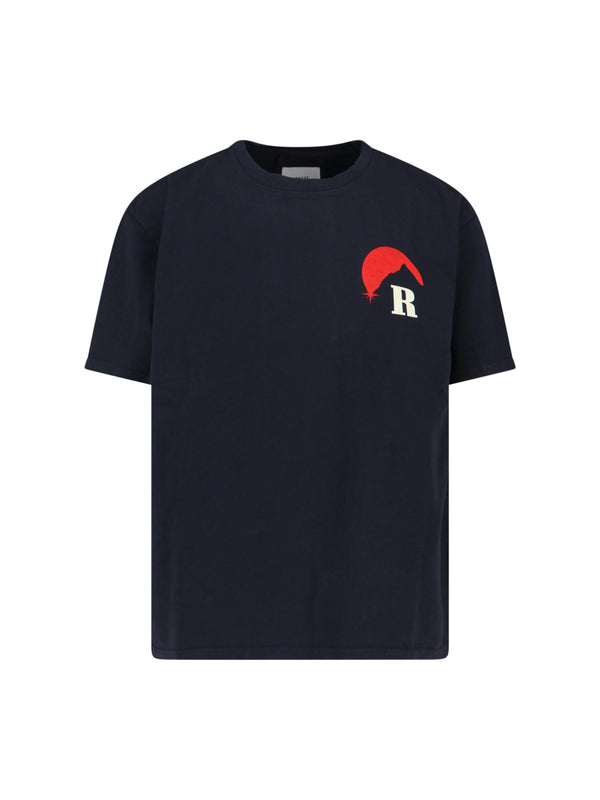 Rhude 100% Cotton t-shirt in navy
