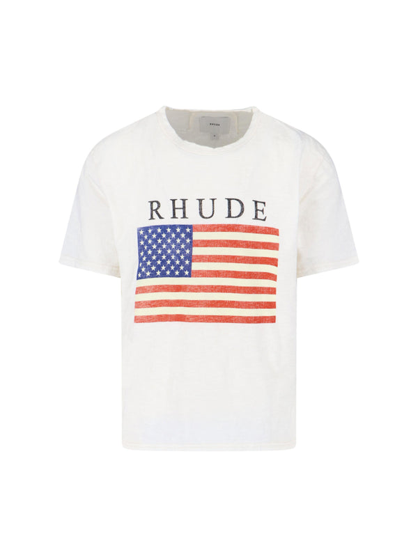 Rhude 100% Cotton t-shirt in white