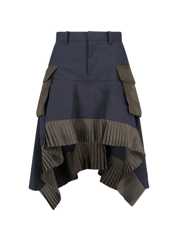 Sacai 70% Polyester skirt in navy