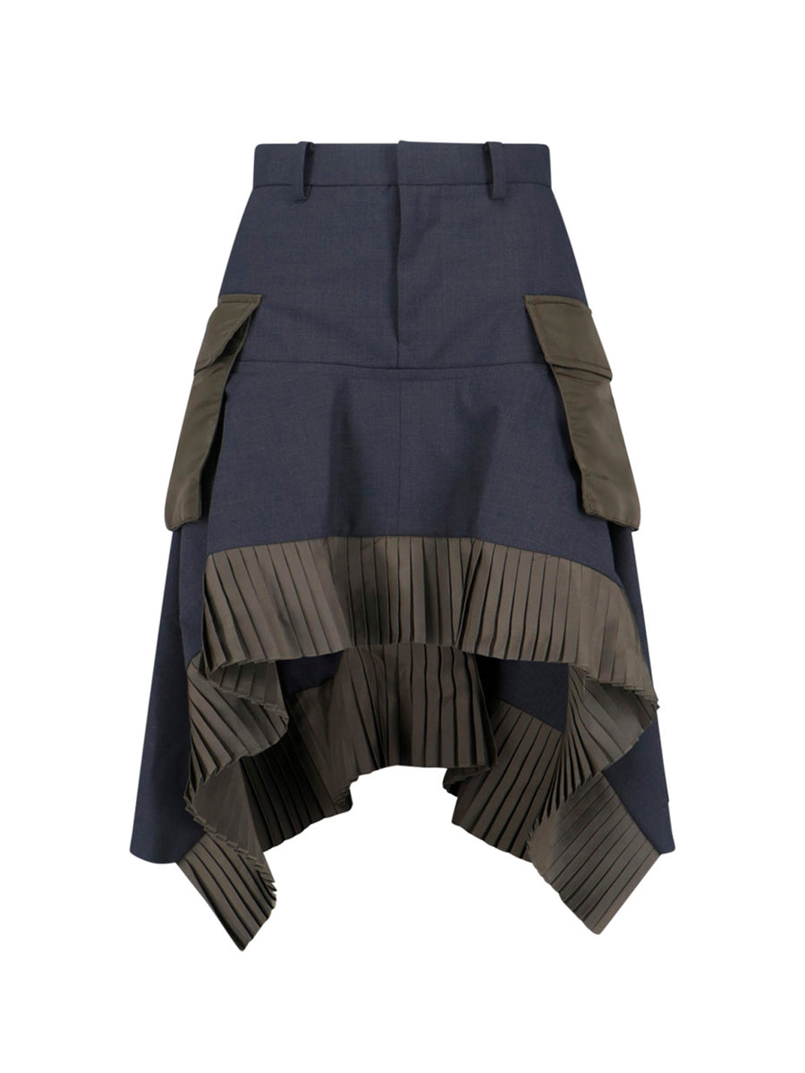 Sacai 70% Polyester skirt in navy