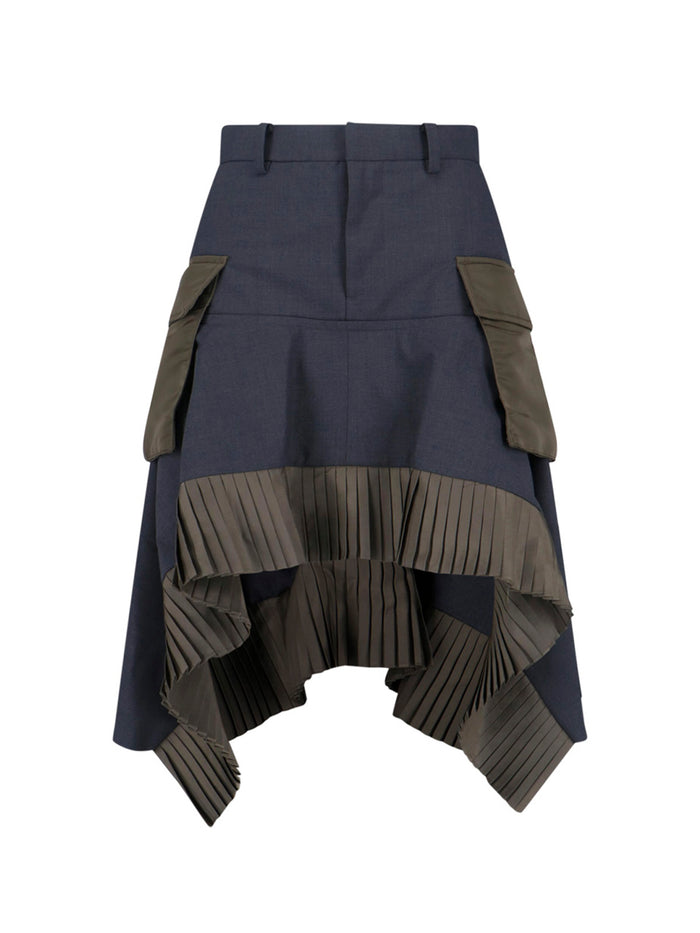 Sacai Skirts Grey Polyester