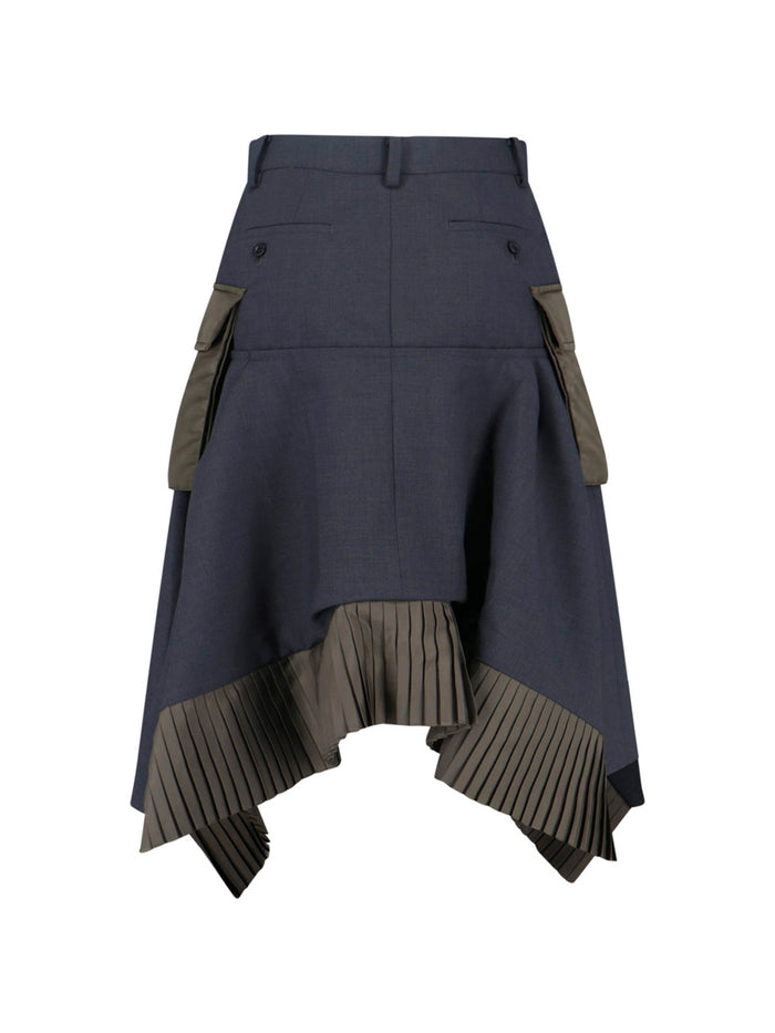 Sacai Skirts Grey Polyester