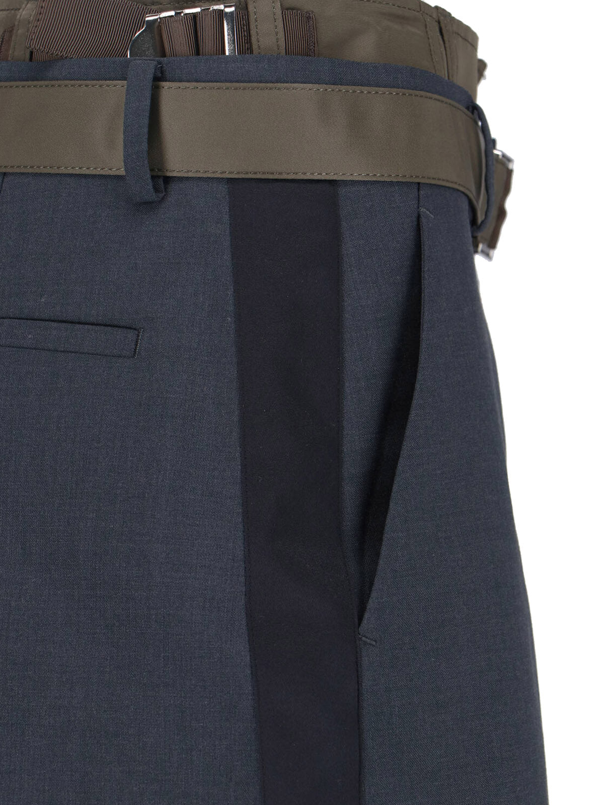 Sacai Trousers Grey Polyester