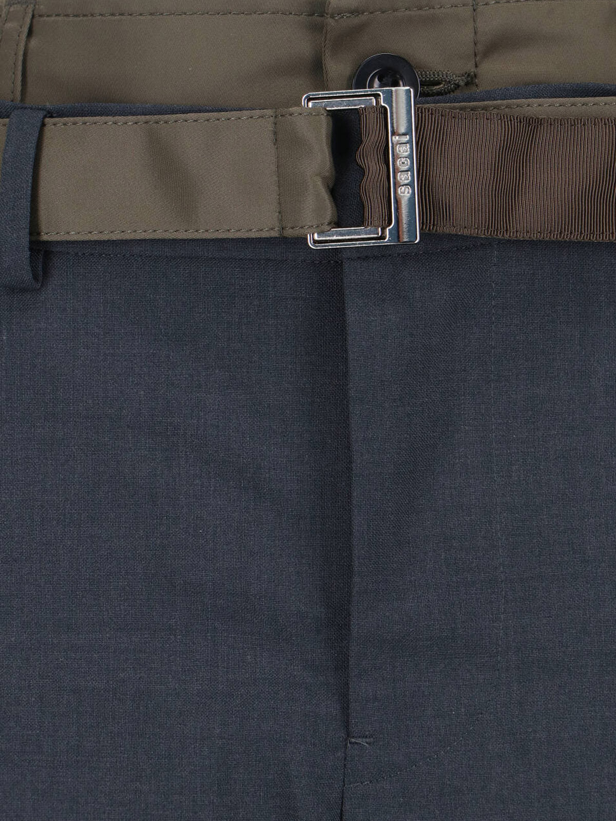 Sacai Trousers Grey Polyester