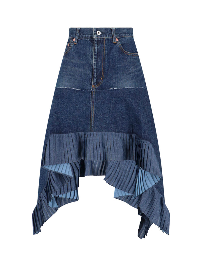 Sacai Skirts Blue Cotton