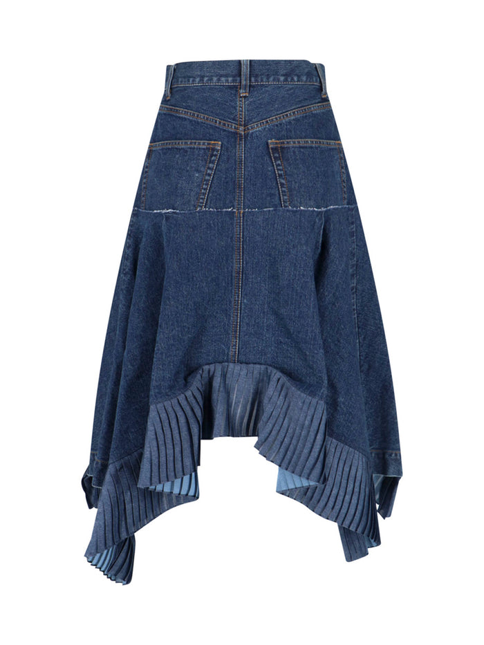Sacai Skirts Blue Cotton