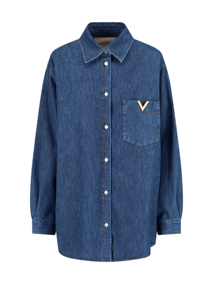 Valentino Shirts Blue Cotton