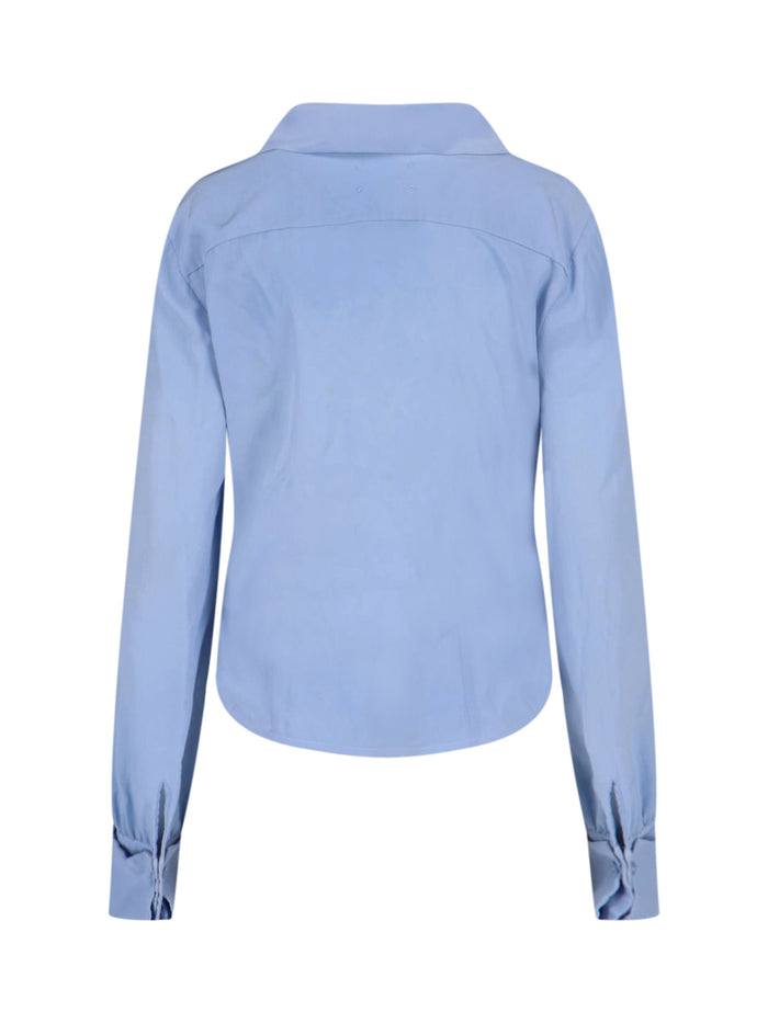 Maison Margiela Shirts Blue Silk