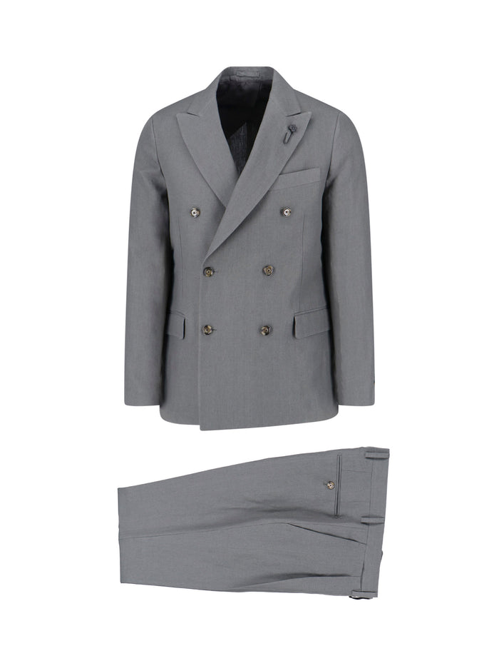 Lardini Dresses Grey Linen