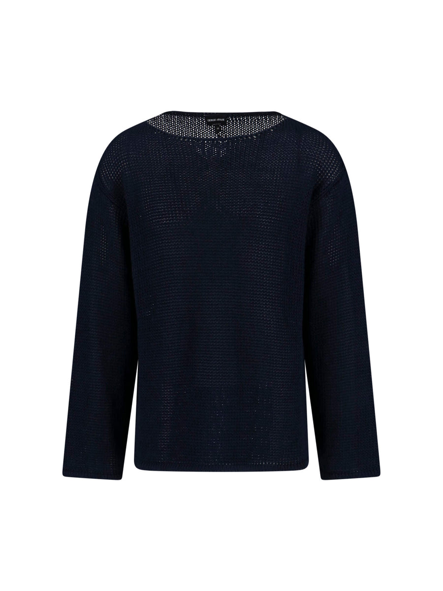 Giorgio Armani 50% Linen sweater in navy
