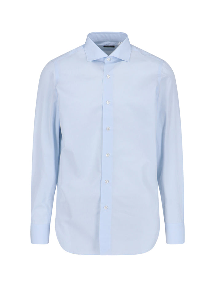 Finamore Shirts Blue Cotton