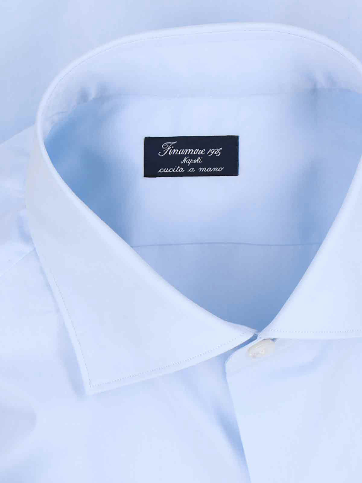 Finamore Shirts Blue Cotton