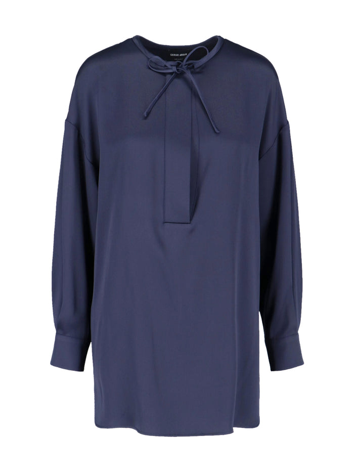 Giorgio Armani Shirts Blue Silk