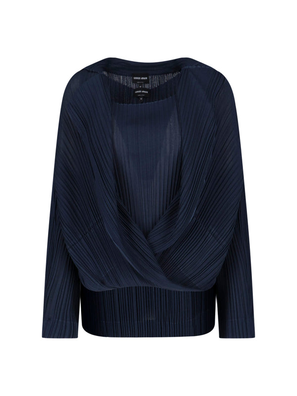 Giorgio Armani 100% polyester sweater in navy