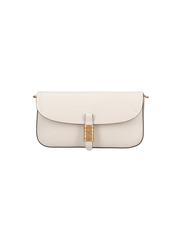 Pinko 100% leather shoulder bag in white