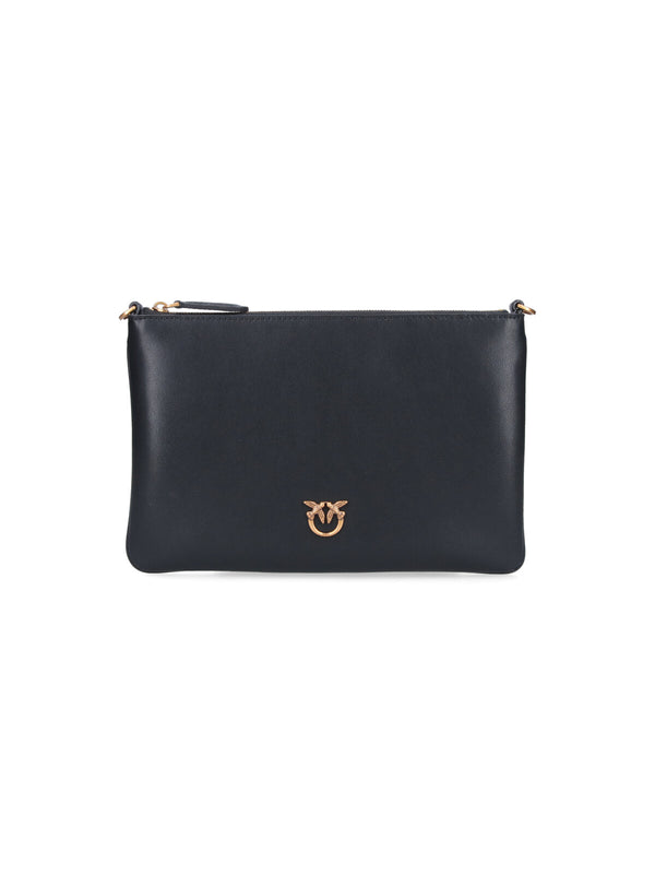 Pinko 100% leather crossbody bag in black