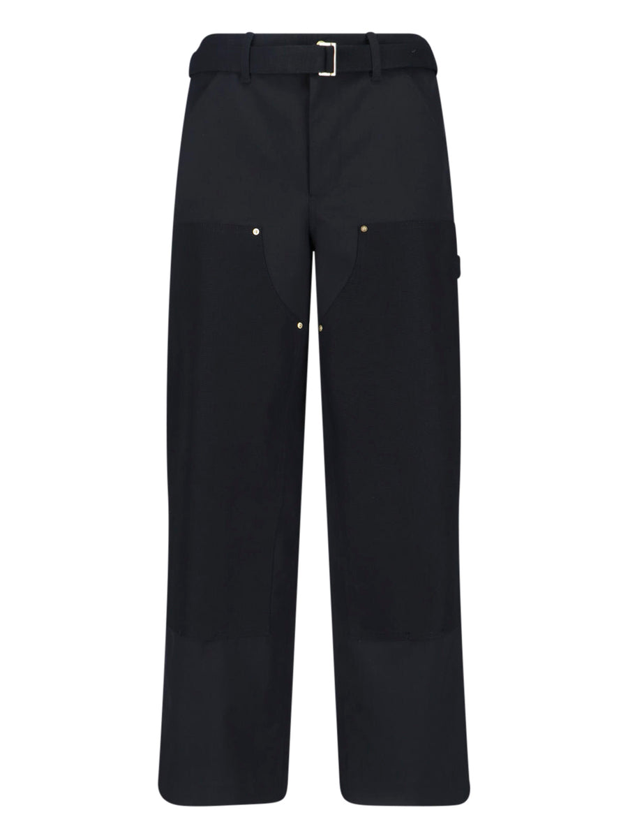 Sacai 70% Polyester trousers in black