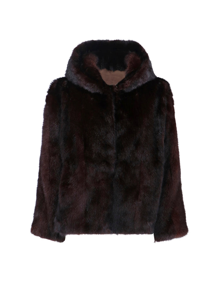 IACOPA Jackets Brown Upcycled Mink Fur